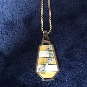 Antique 1900s Sterling Guilloche Art Deco Enamel Locket Forget Me Not Flowers